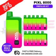 Raspberry Watermelon pixl 8000 Kits Box Of 10 - ukvapeworld