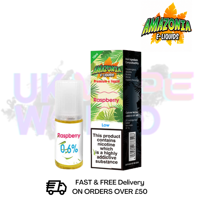 Amazonia 10ml Raspberry Eliquid Only £2.99 (PCS) - UK Vapeworld