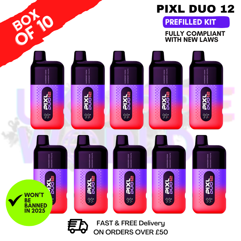 Raspberry Edition Pixl Duo 12 Pod Kit Box Of 10 - ONLY £71.99