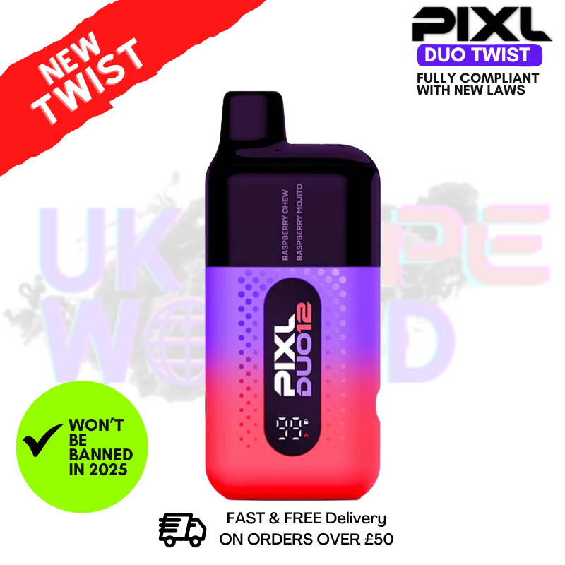 Raspberry Edition Pixl Duo Twist 6000 6K Puff Kit