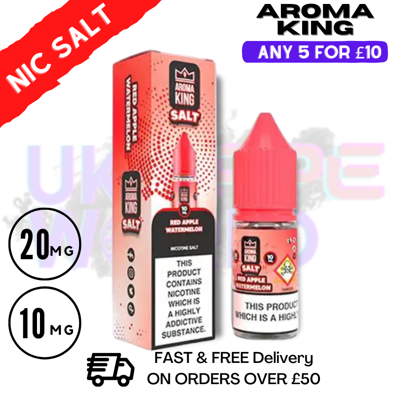 Shop Red Apple Watermelon - Aroma King Nic Salt - UK Vape World