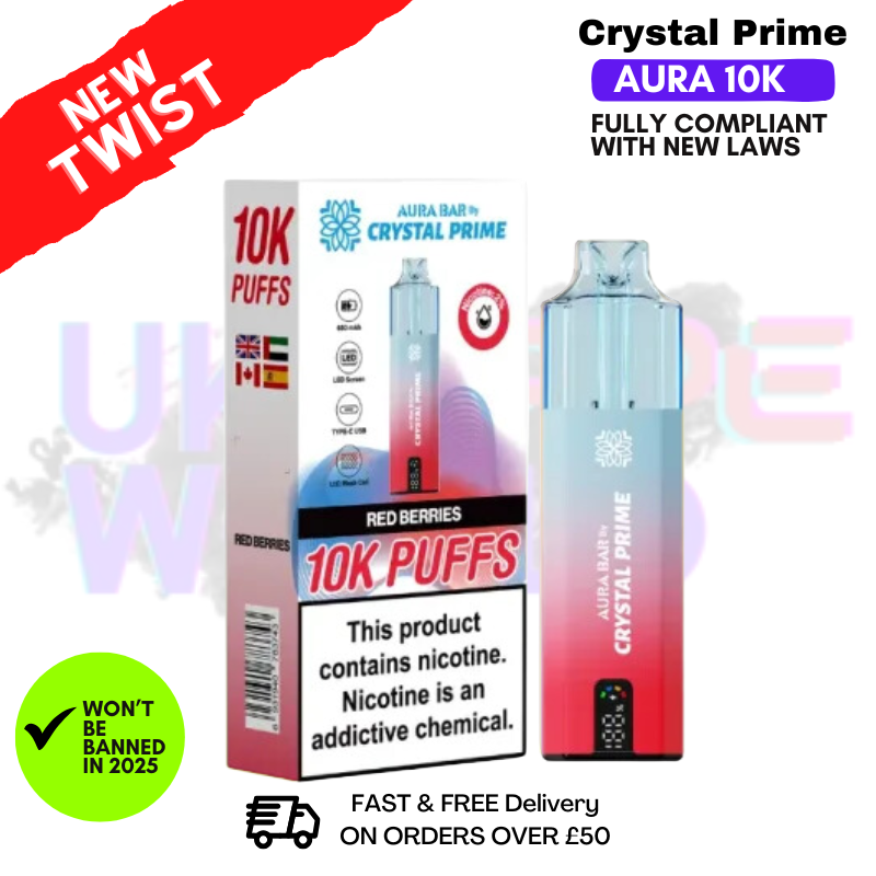 Shop Red Berries Crystal Prime 10K Puff Pod Kit - UK Vape World