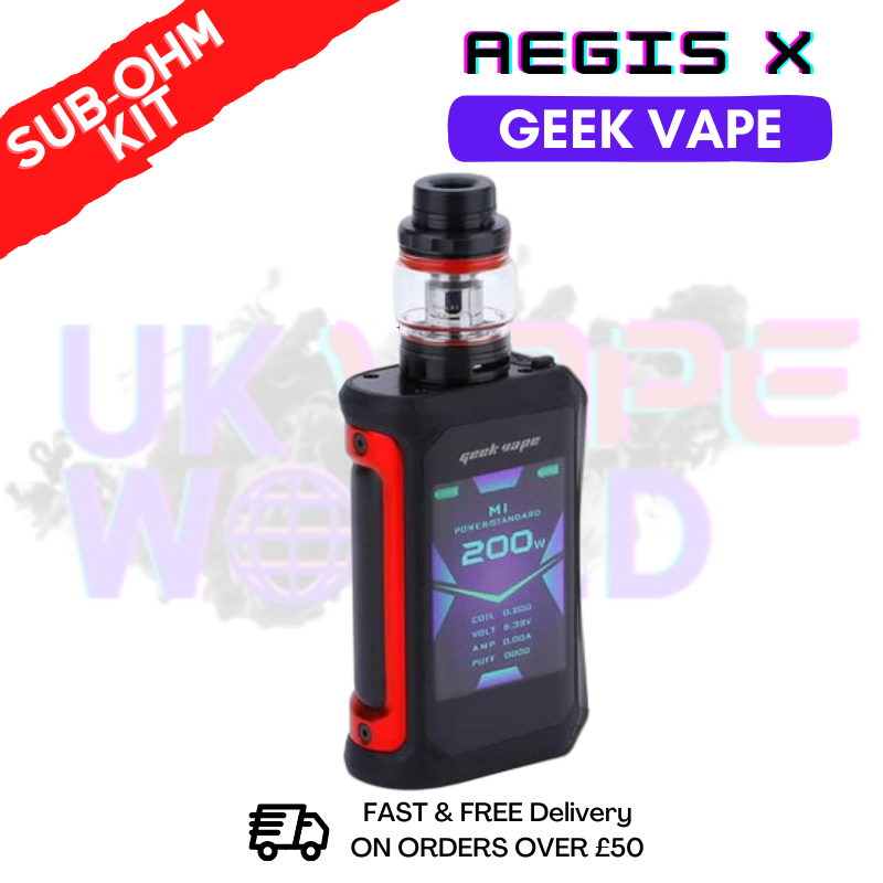 Shop GeekVape Aegis X Kit Red Black | Best Price ONLY £31.99 - UK Vape World