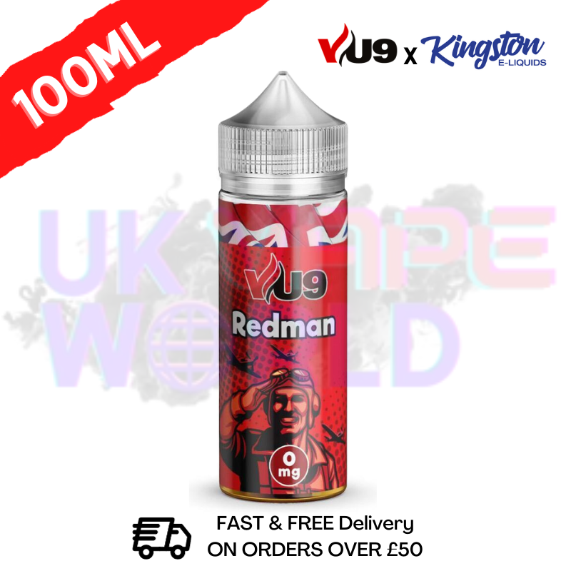 Red Man Shortfill Juice 100ML Eliquid - VU9 x Kingston - UK Vape World