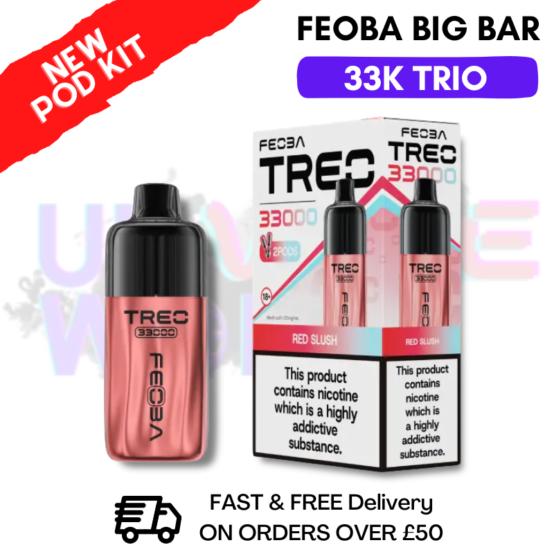 Red Slush Feoba Treo 33K Puff Pod Kit - ukvapeworld