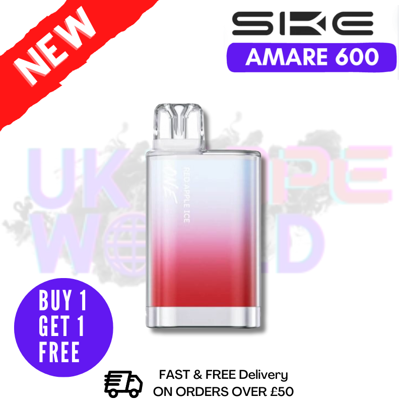 Shop SKE Amare Crystal One Red Apple ICE Disposable - UK Vape World