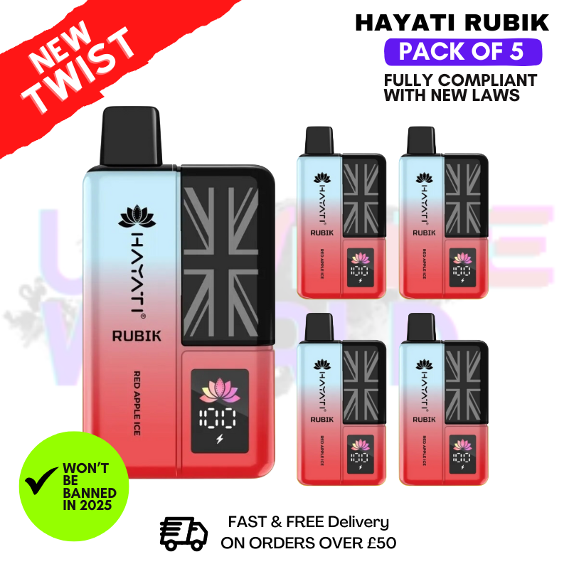 Hayati Rubik 7000 Puff Red Apple ICE [PACK OF 5]