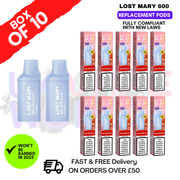 Red Apple Ice Lost Mary 600 Puff Replacement Pods Box Of 10 - ukvapeworld