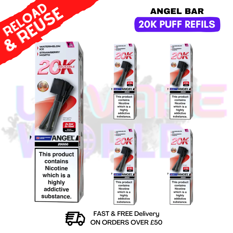 Shop Red Edition Angel Bar 20K REPLACEMENT PODS Box Of 5 - UK Vape World