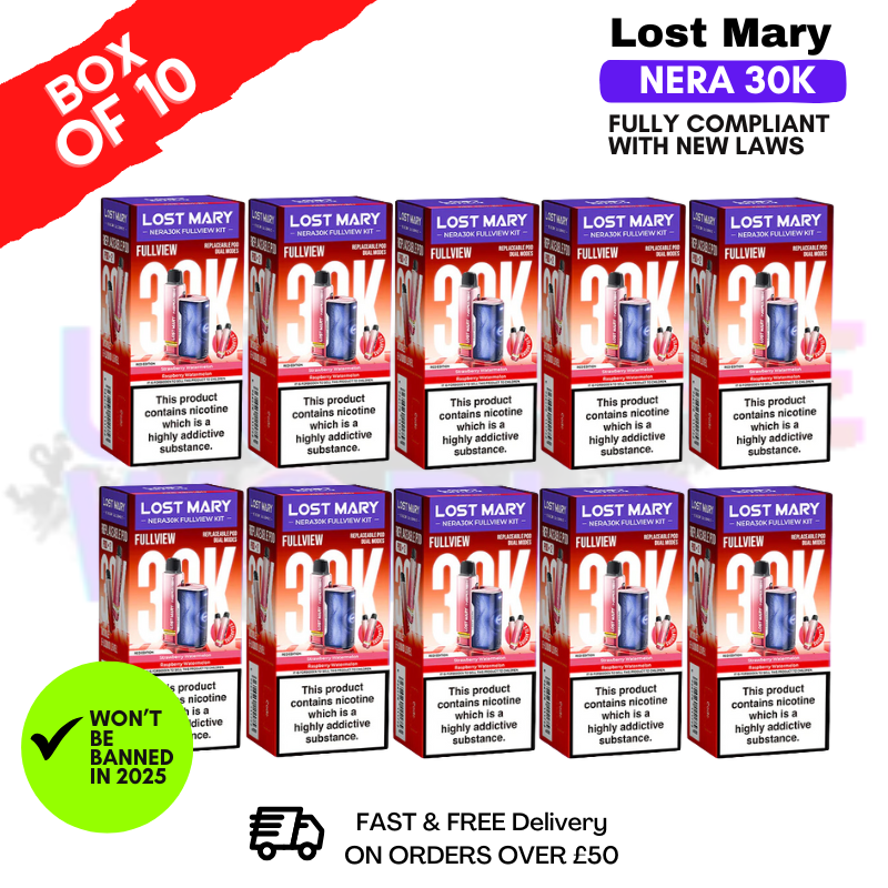 Shop Red Edition Lost Mary NERA 30K Puff Box Of 10 - UK Vape World