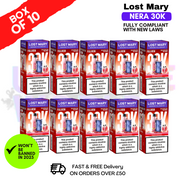Shop Red Edition Lost Mary NERA 30K Puff Box Of 10 - UK Vape World
