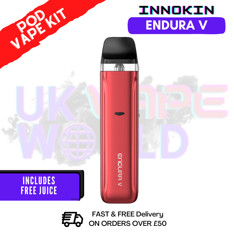 Red Innokin Endura V Pod Kit + Free 2x Salt
