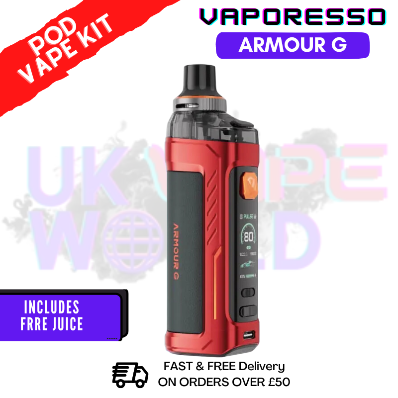 Red Vaporesso Armour G Pod Kit + Free 100ML