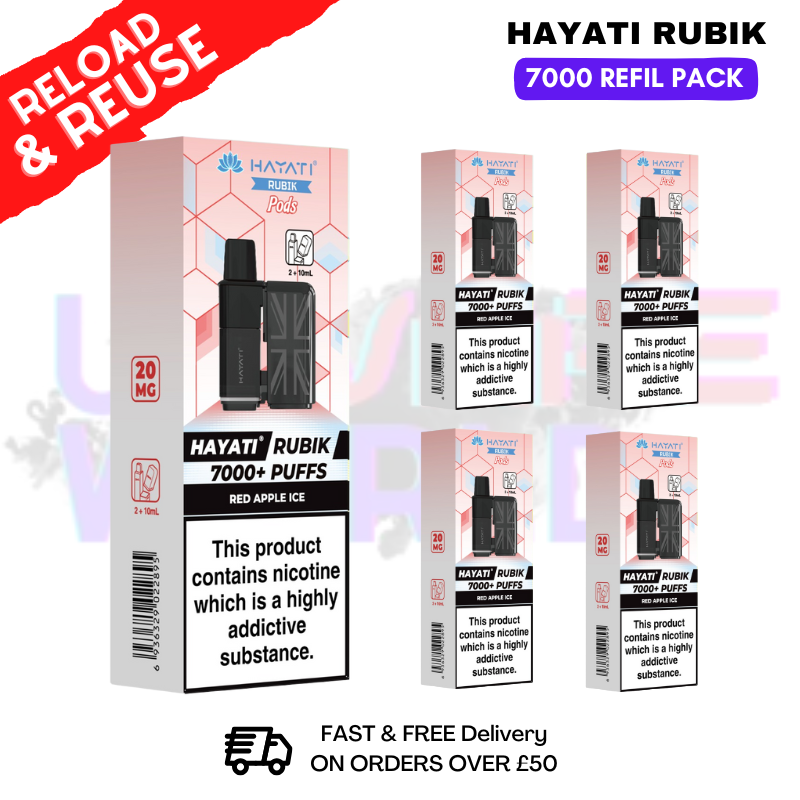 shop Red Apple ICE Hayati Rubik 7K Replacement Pods Box Of 5 - ukvapeworld