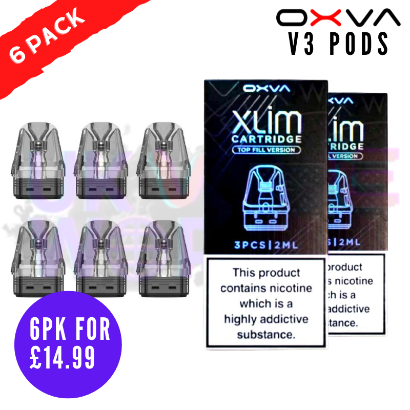 Oxva Xlim V3 Replacement Pod Cartridges (2 x Pack Of 3) are compatible with the Xlim Pro Pod Vape Kit - UK Vape World
