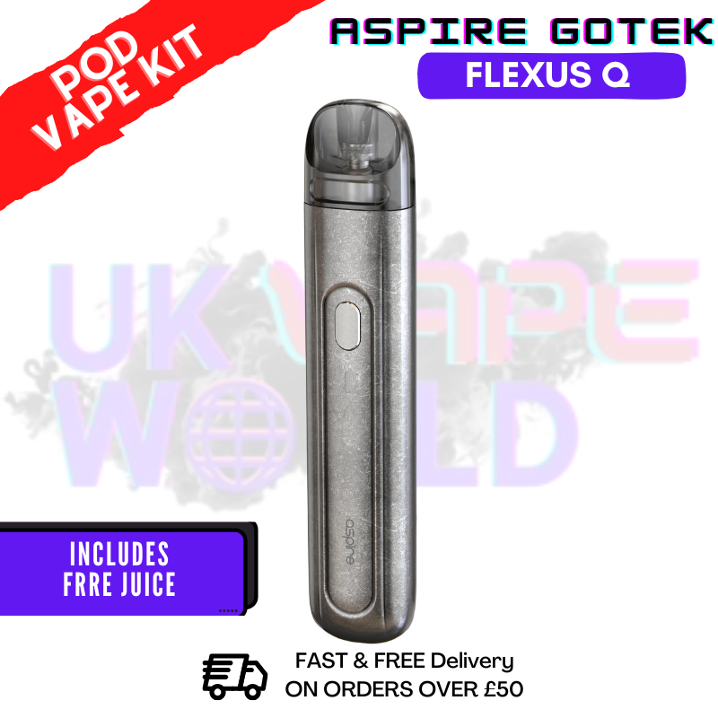Retro Silver Flexus Q Pod Kit + Free 2x Salt
