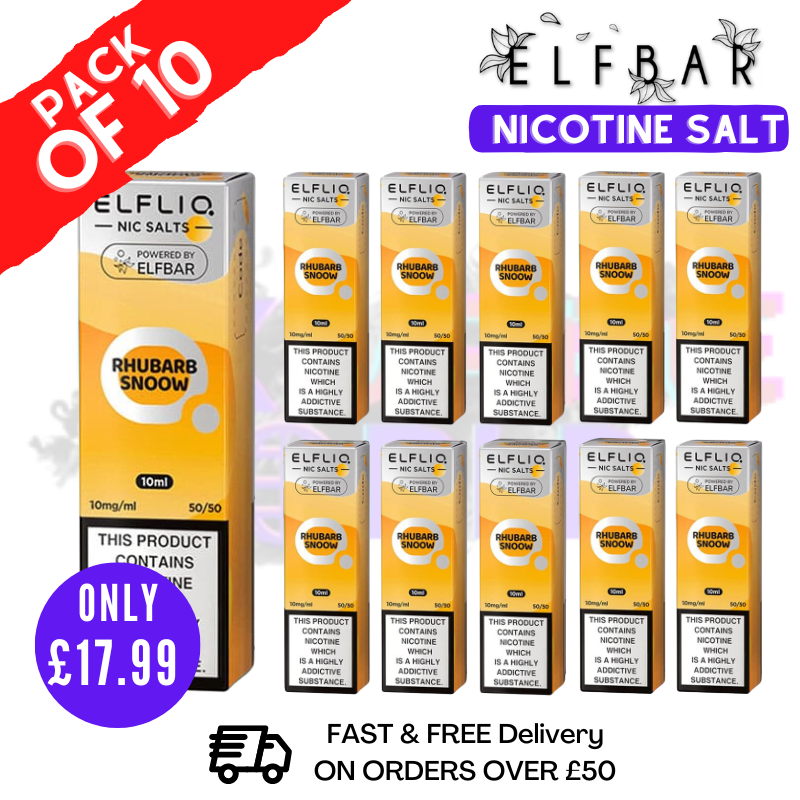 Shop Rhubarb Snow ElfLiq Nic Salt BOX OF 10 - ONLY £17.99 - UK Vape World