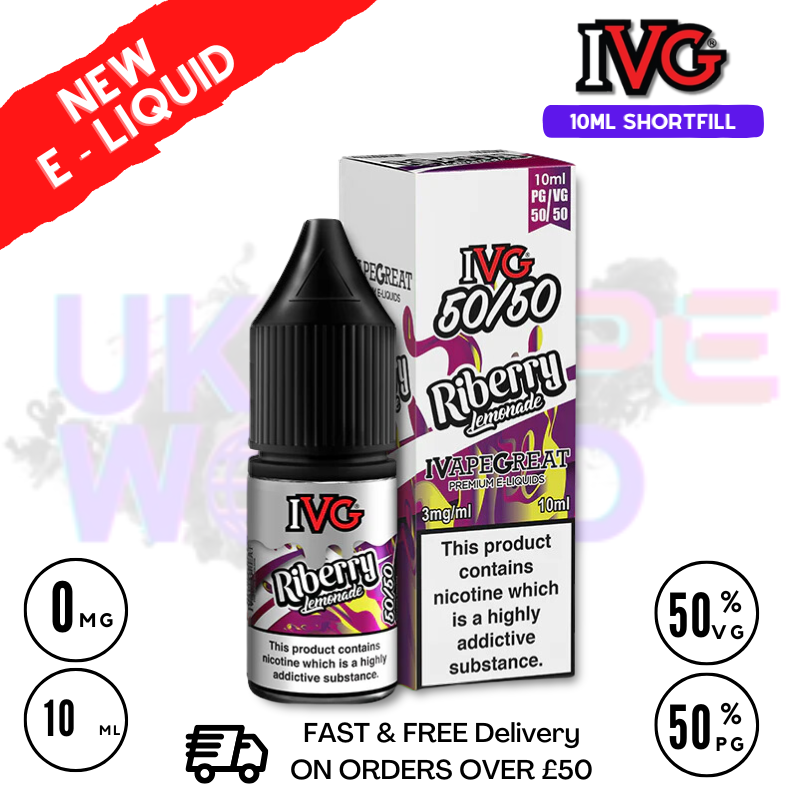 Shop IVG 50/50 Riberry Lemonade 10ml E Liquid - ONLY £1.99 - UK Vape World