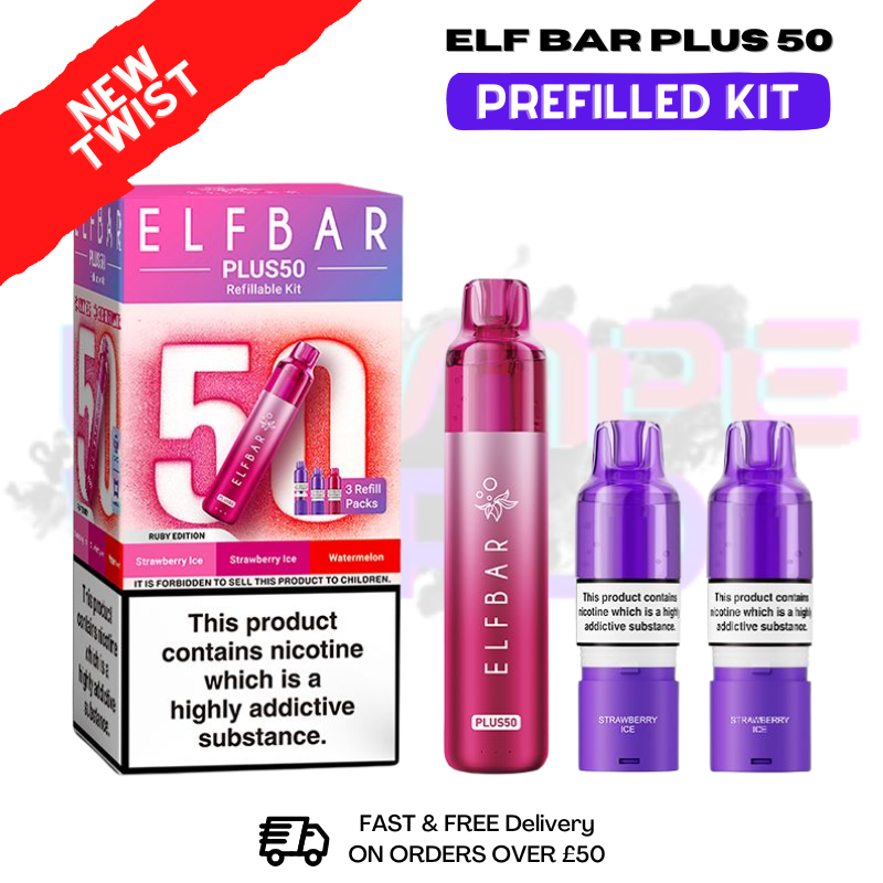 Ruby Edition Elf Bar 50K Puff Plus Kit - Only £9.98 - ukvapeworld