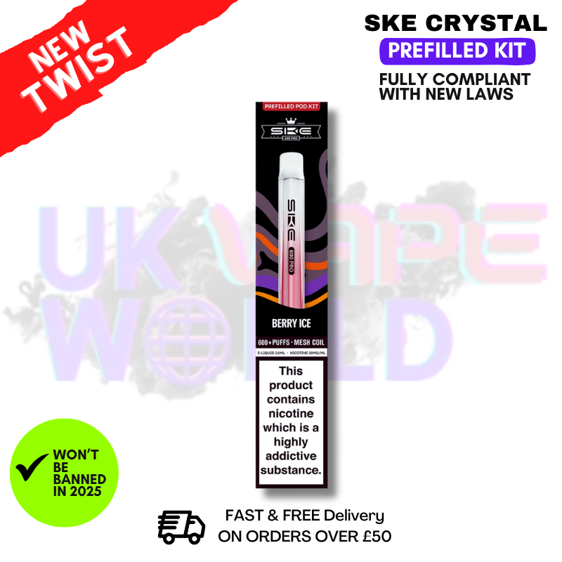 Shop Berry ICE SKE CRYSTAL Bar Pro 600 Puff Prefilled Pod Kit - UK Vape World
