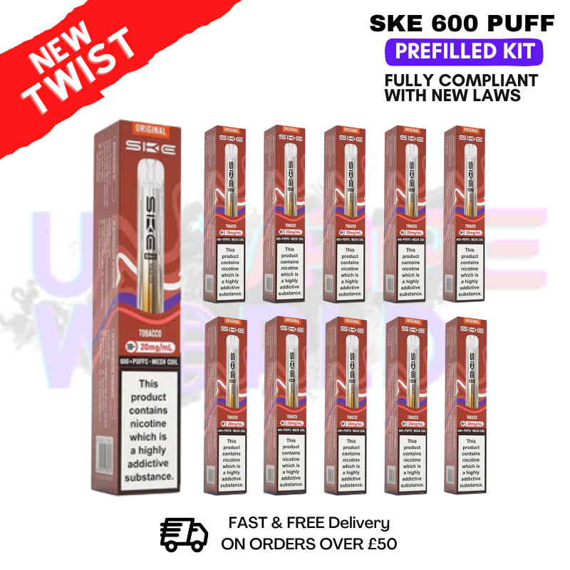 Tobacco - Crystal Bar Puffs 600 SKE Box Of 10