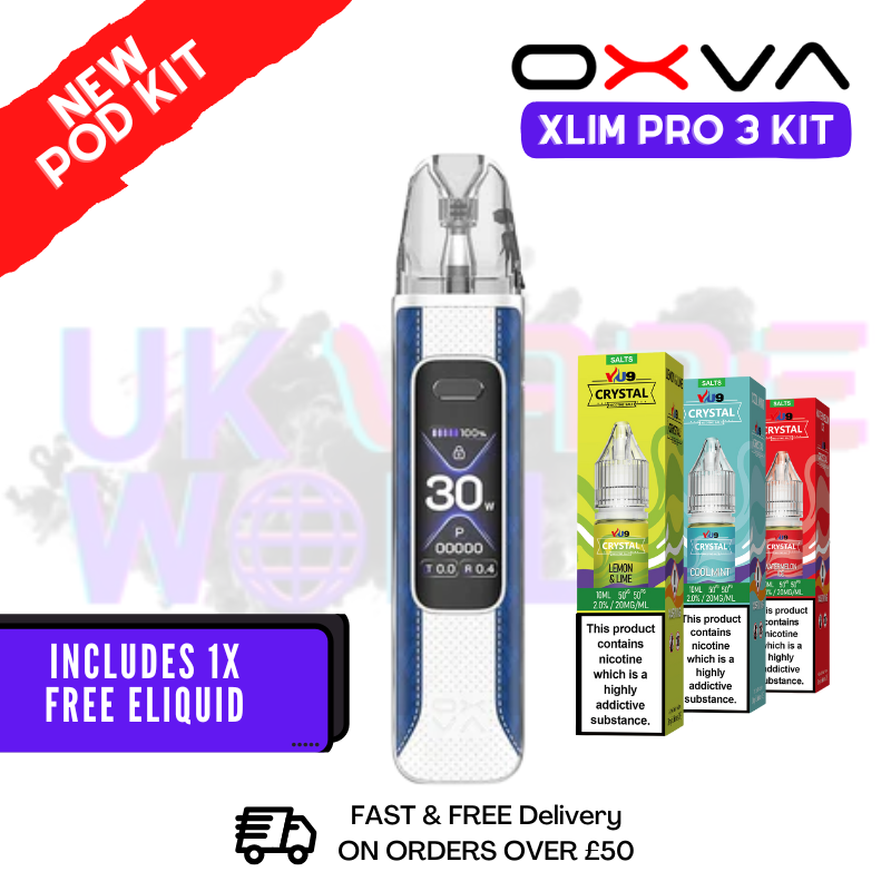 Sky Blue Oxva Xlim Pro 3 Pod Kit + Free Nic Salt - ukvapeworld