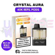 Sour Pineapple & Rocky Candy Orange - Crystal AURA 40K Replacement Pods Refils - UK Vape World