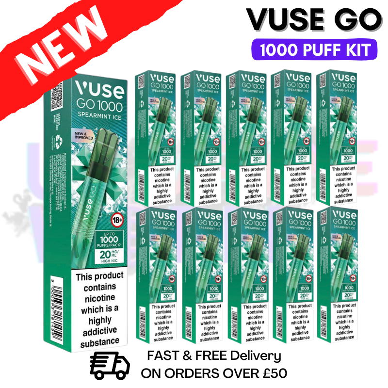 Vuse Go 1000 Spearmint ICE Box Of 10 - £19.99
