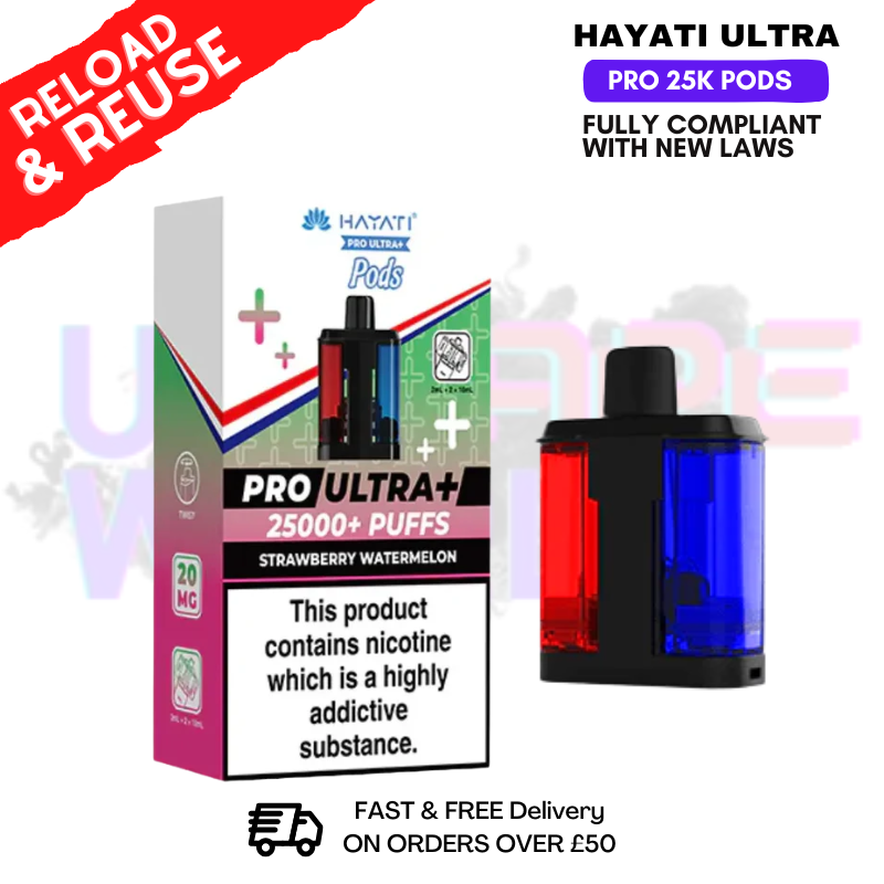 Strawberry Watermelon Hayati 25K REFIL Pack Replacement Pods - ukvapeworld