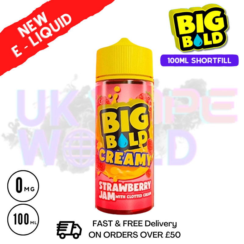 Shop Strawberry Jam With Clotted Cream Big Bold Vape Juice 100ml - UK Vape World