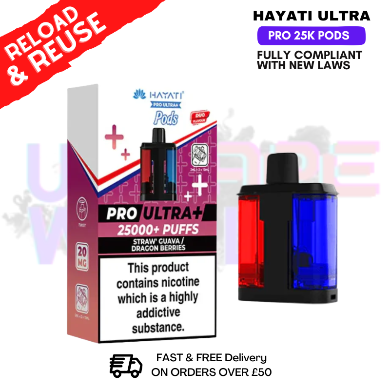 hayati pro ultra plus 25000 refill pods Hayati Pro Max Plus 6000 Box of 5 | Wholesale UK