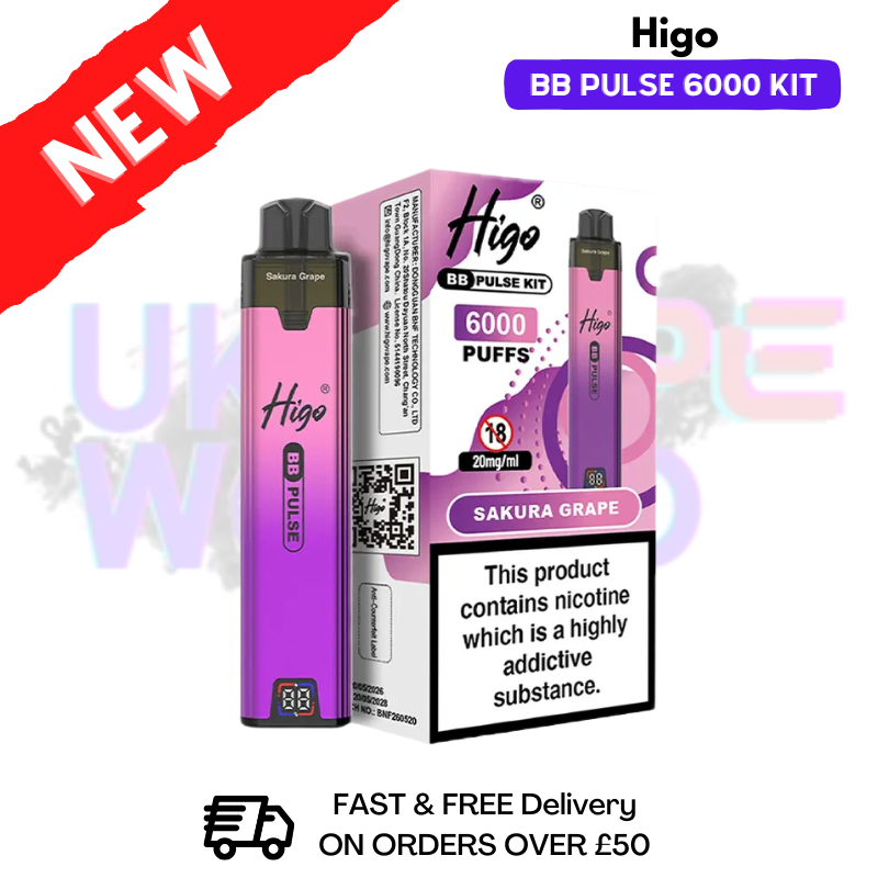 Sakura Grape Higo BB Pulse 6000 Prefilled Pod Kit - ukvapeworld