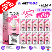 Shop Strawberry Snoow ElfLiq Nic Salt BOX OF 10 - ONLY £17.99 - UK Vape World