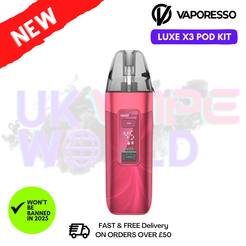 Sheer Red Vaporesso Luxe X3 Pod Kit - ukvapeworld