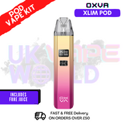 Shiny Gold Pink Oxva Xlim Pod Kit + Free 100ml Juice