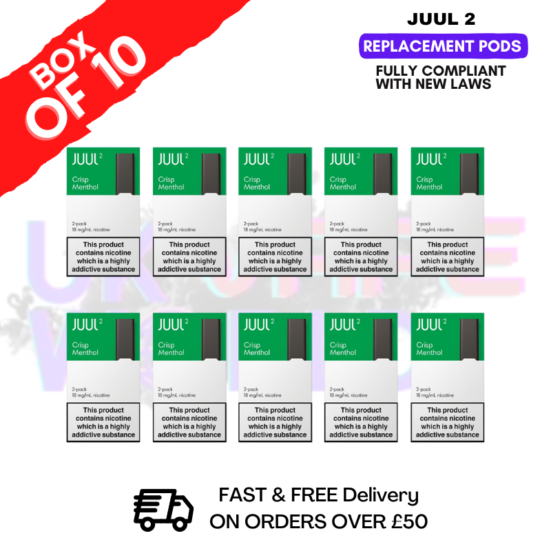 Crisp Menthol Juul 2 Pods Box of 10 - £59.99 - ukvapeworld