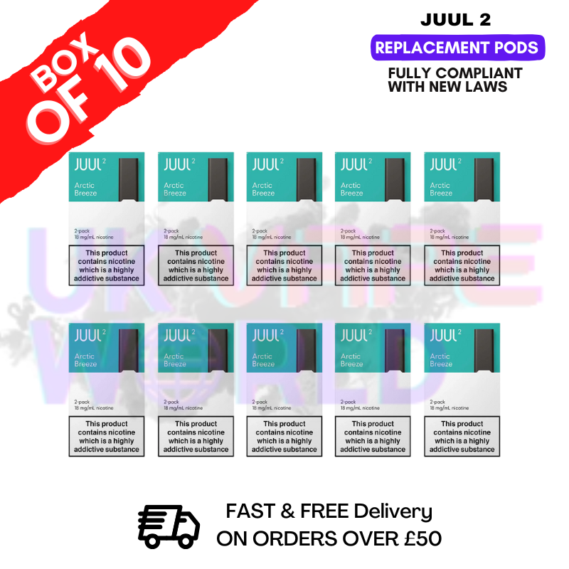 Shop Arctic Breeze Juul 2 Pods Box of 10 - £59.99 - UK Vape World