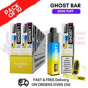 Shop Banana Ice Ghost Bar 8000 Kit Box Of 10 - UK Vape World