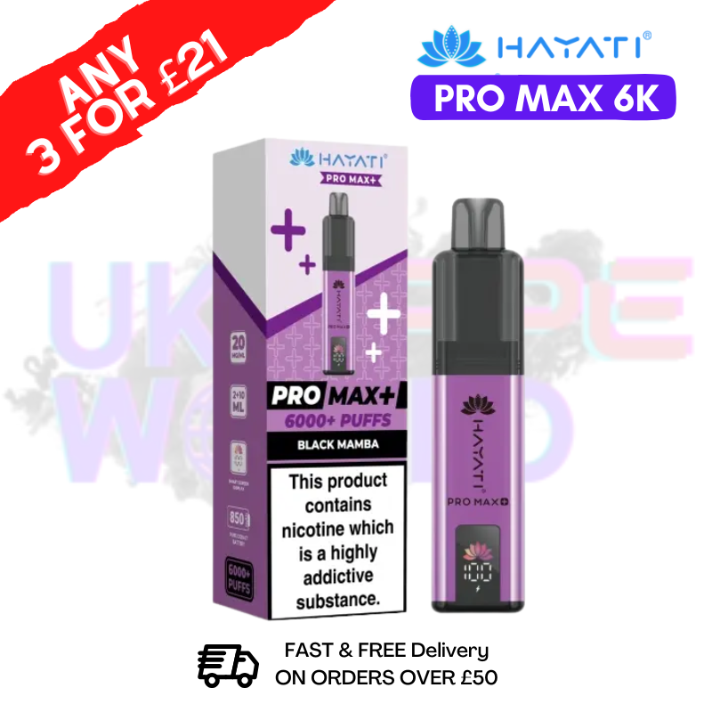 Shop Black Mamba Hayati Pro Max 6K Prefilled Pod Kit - Any 3 For £21 - UK Vape World