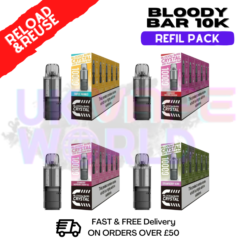 Shop Bloody Bar Crystal 10K Refill Pods - £3.99 - UK Vape World