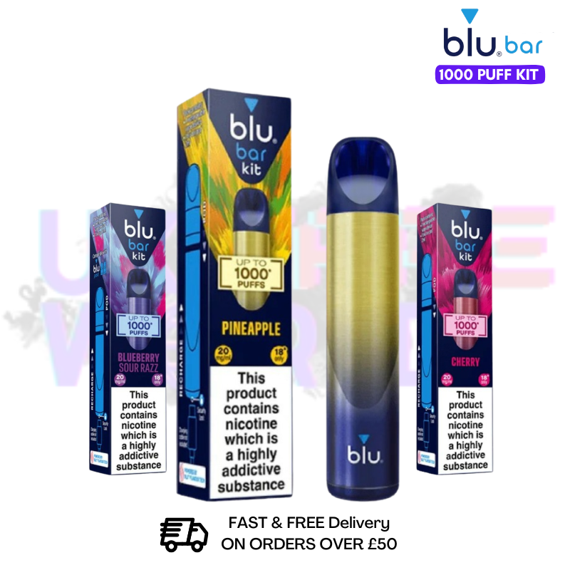 Shop Blu Bar 1000 Puff Prefilled Pod Kit - £5.59 - UK Vape World
