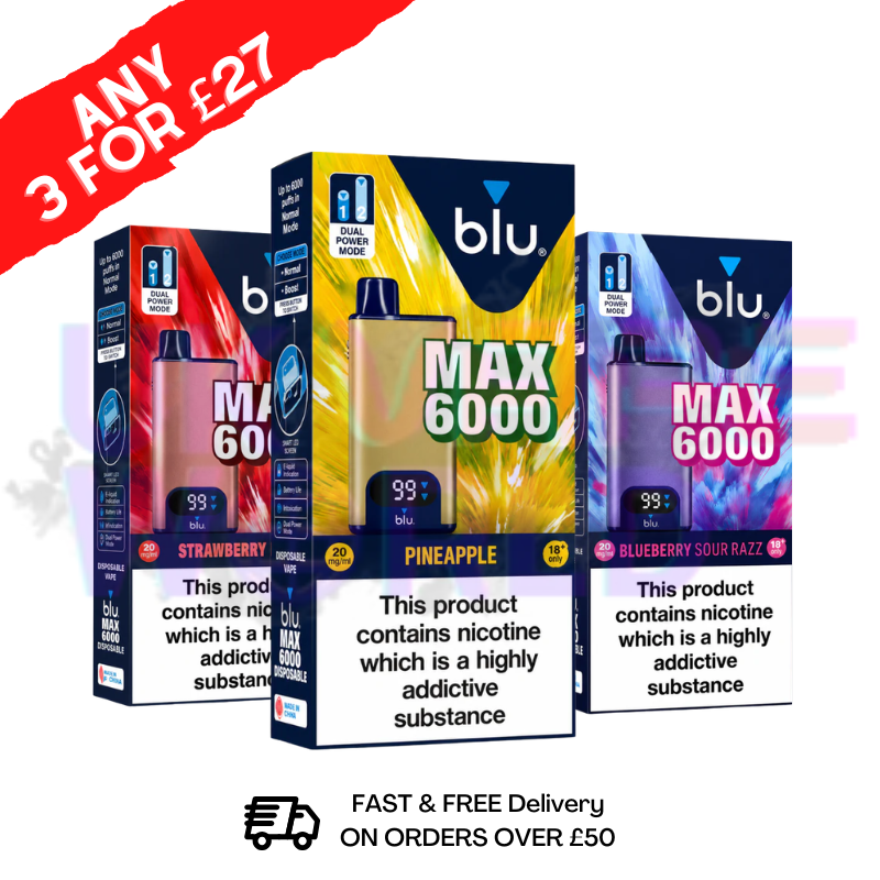 blu vape uk 6000 Max 6K Puff Pod Kit Flum mi Pineapple Mango wave15 Size:2G