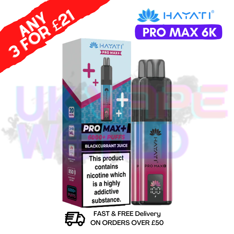 Shop Blue Razz Blackcurrant Hayati Pro Max 6K Prefilled Pod Kit - Any 3 For £21 - UK Vape World