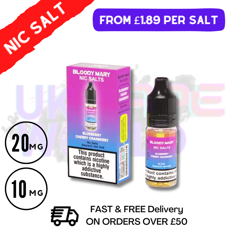 Blueberry Cherry Cranberry Bloody Mary 10ml nic salt e-liquid - UK Vape World