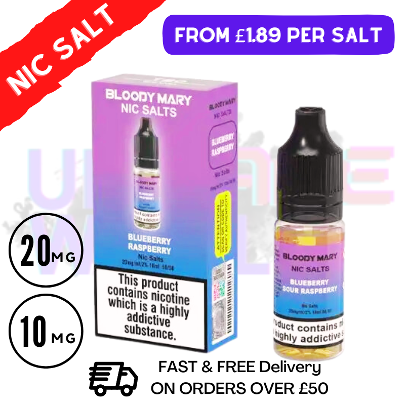 Blueberry Raspberry Bloody Mary Nic Salt E-Liquids - UK Vape World