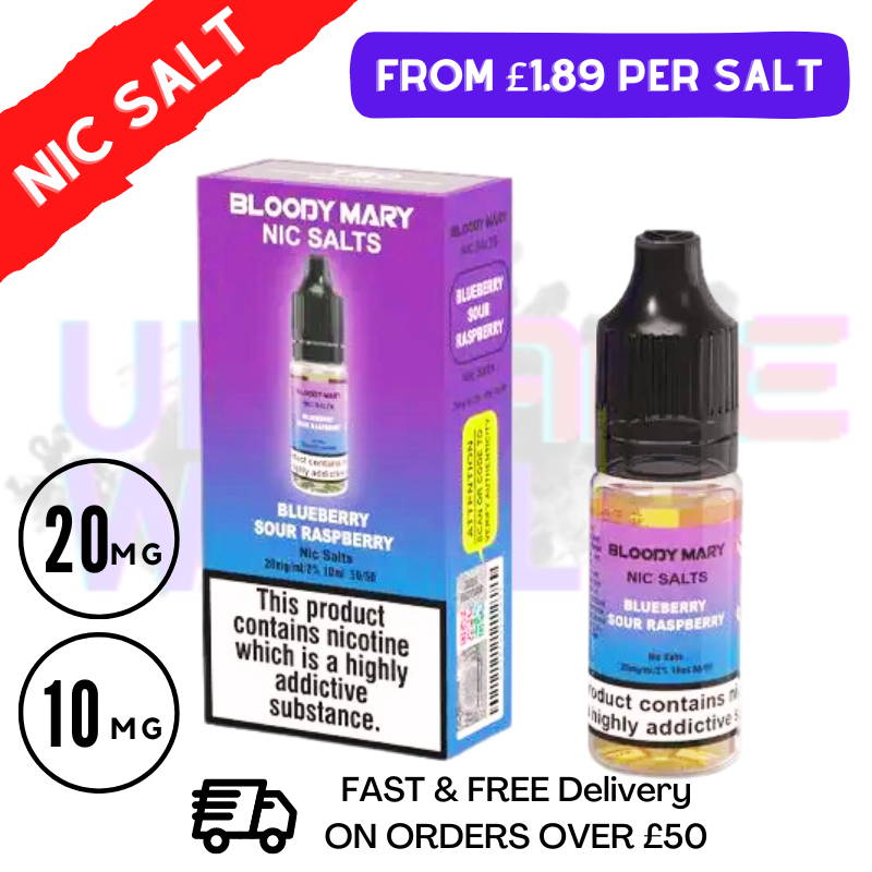 Blue Sour Raspberry Bloody Mary Nic Salt E-Liquids - UK Vape World