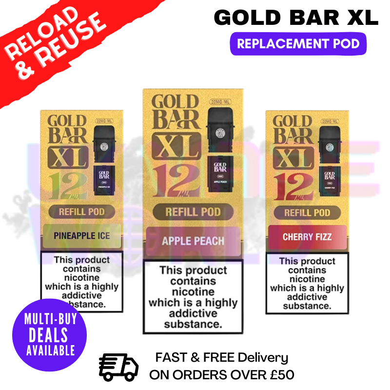Shop Gold Bar XL Replacement Pods - £3.99 - UK Vape World