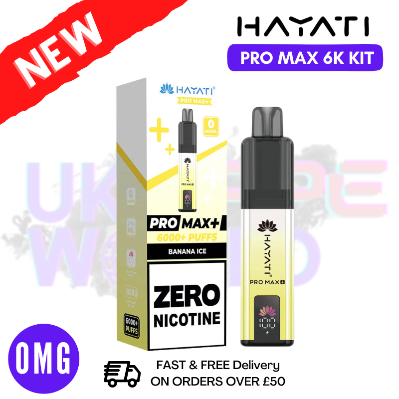 Shop Banana ICE Hayati Pro Max Plus 6000 Kit Zero Nicotine - 2 FOR £15 - UK Vape World