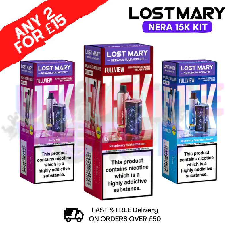 Lost Mary 15K Kit Nera FullView 15000 Puff - 2 FOR £15