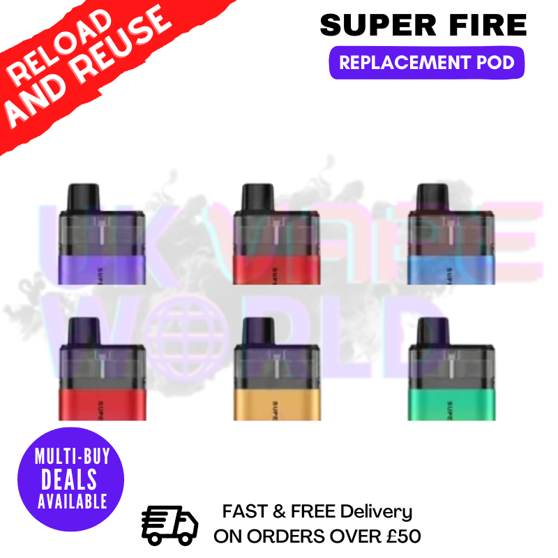 Shop Super Fire 60K Replacement Pods - £6.99 - UK Vape World